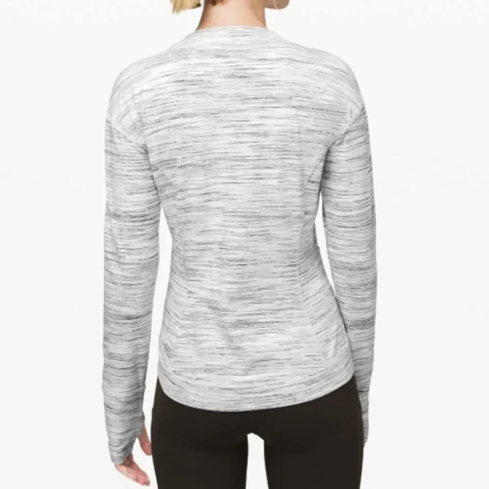 lululemon Close to Crossing Long Sleeve XS Rulu Space Dye Camo White Silver